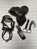 Crafty Ponies English Leather Saddle and Bridle Set