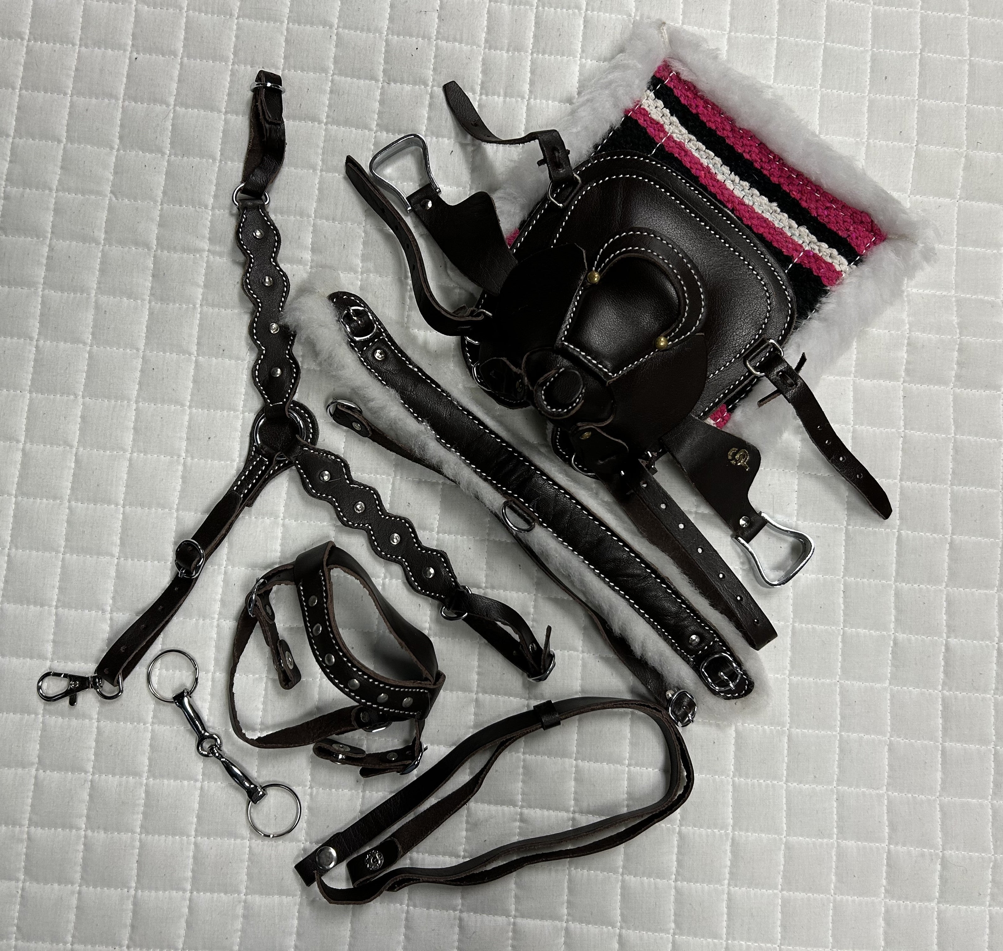 Crafty Ponies Western Leather Saddle and Bridle Set