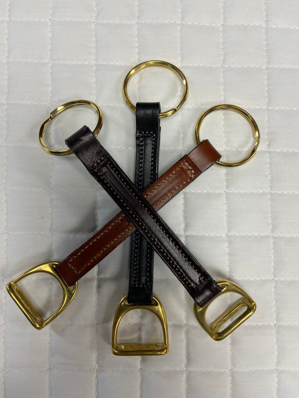 Tory Leather Stirrup Key FOB