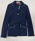 NEW Girls RJ Classics Shore Navy w Silver Piping Hunt Coat