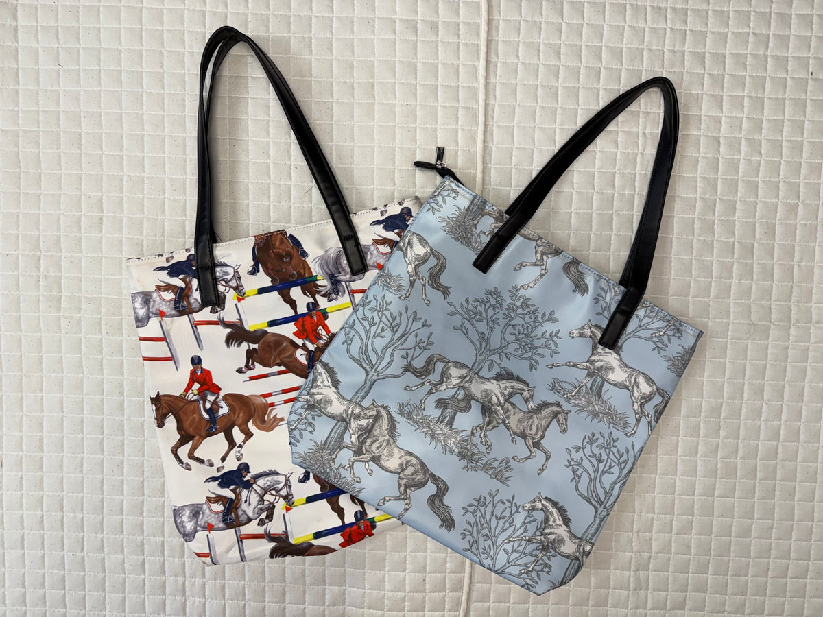 Equestrian Theme Patterned Tote