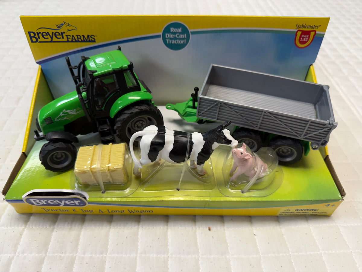 Breyer Farms Tractor and Tag-A-Long Wagon
