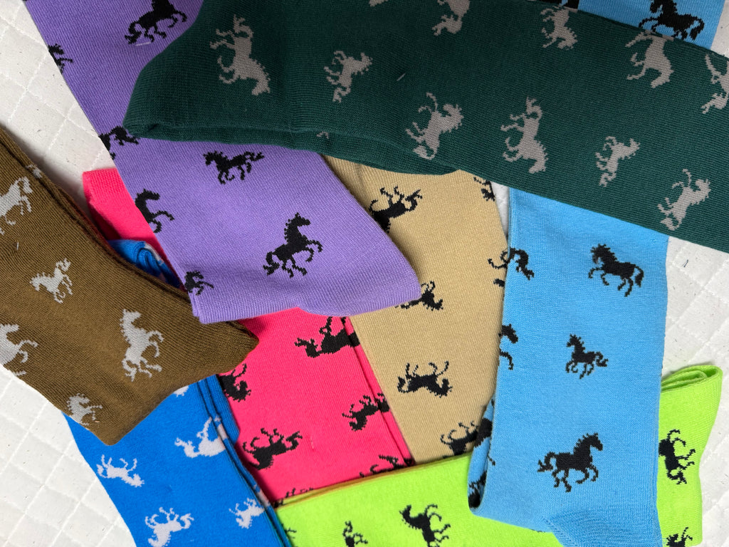Ladies Knee High Running Horse Socks