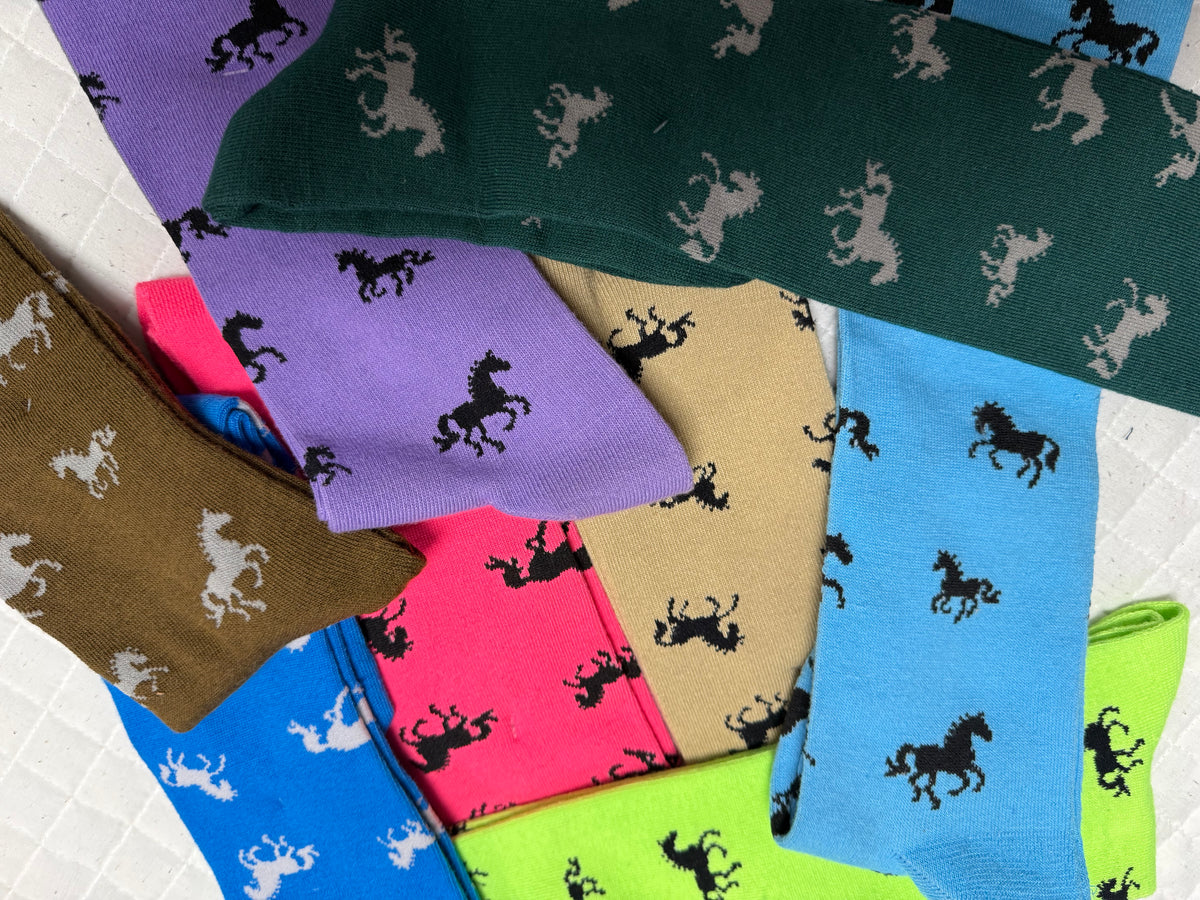 Ladies Knee High Running Horse Socks
