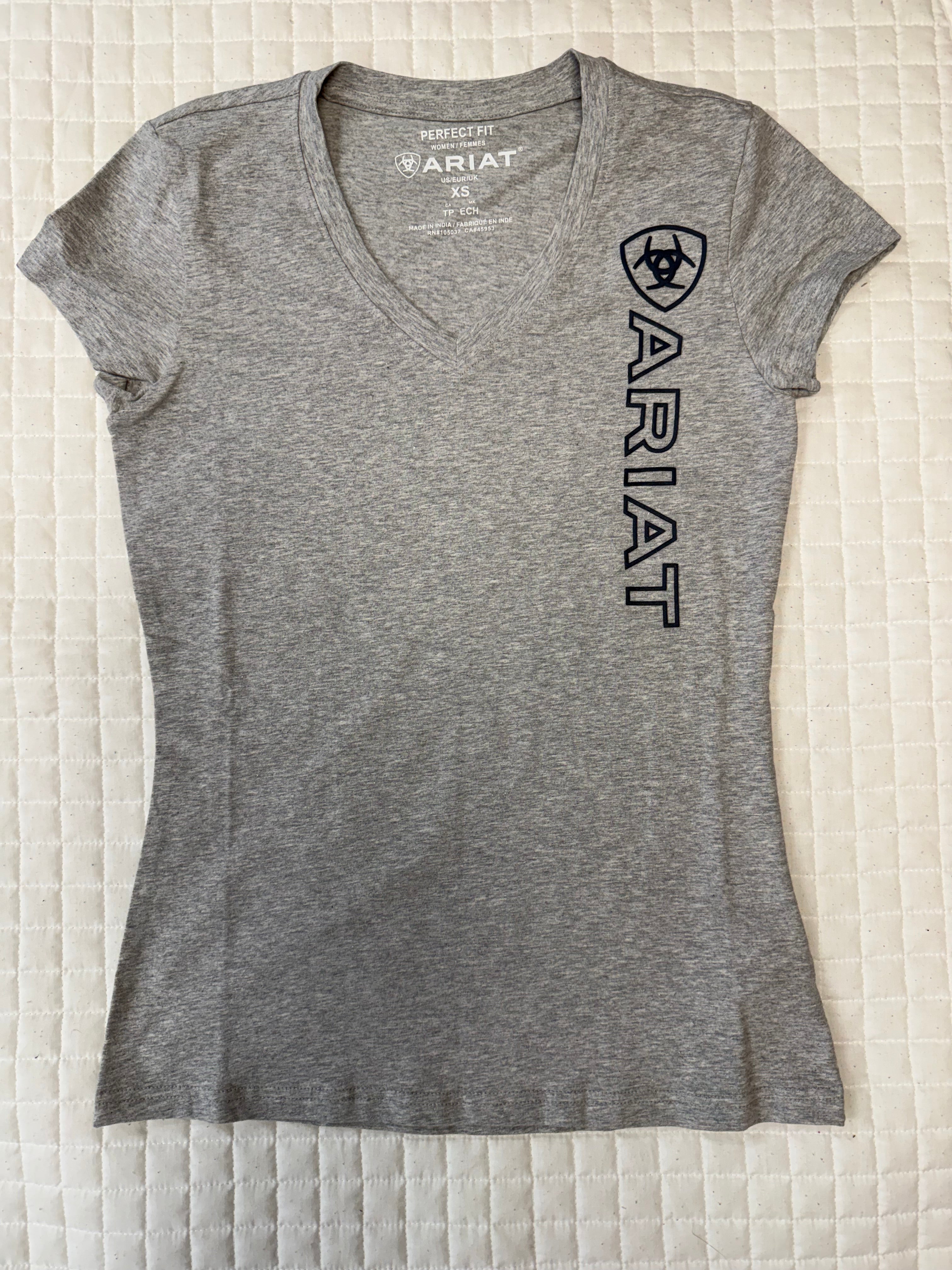 Ladies Ariat Vertical Logo V-Neck Tee Shirt