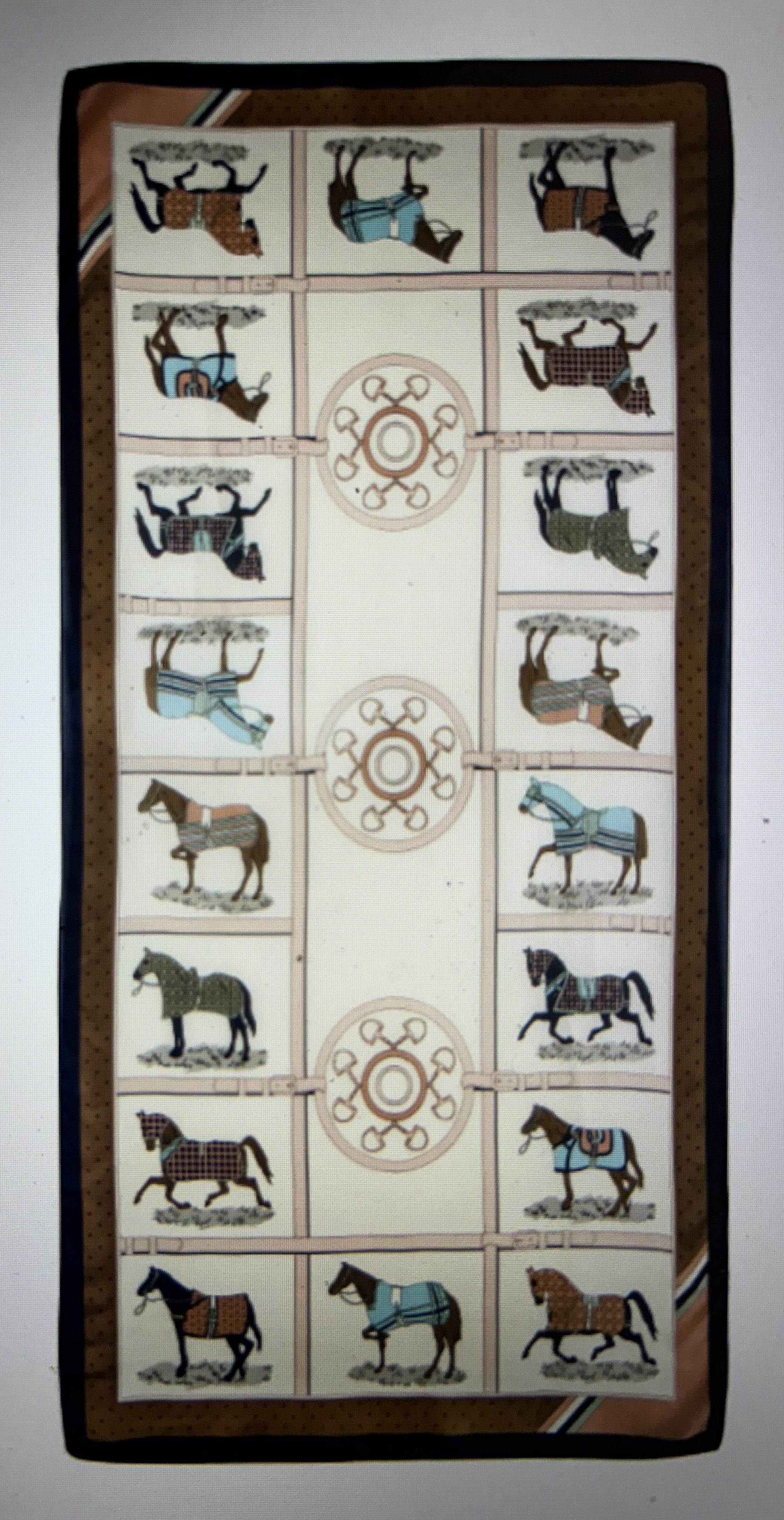 100 % Silk Scarf Horses in Blankets