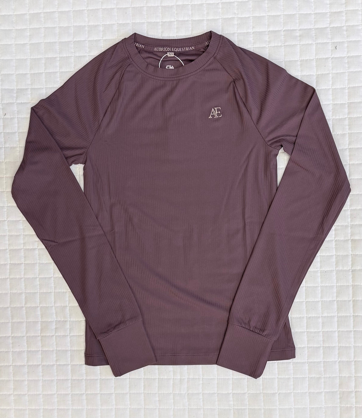 Ladies Aubrion Equestrian Ribbed Long Sleeve Top