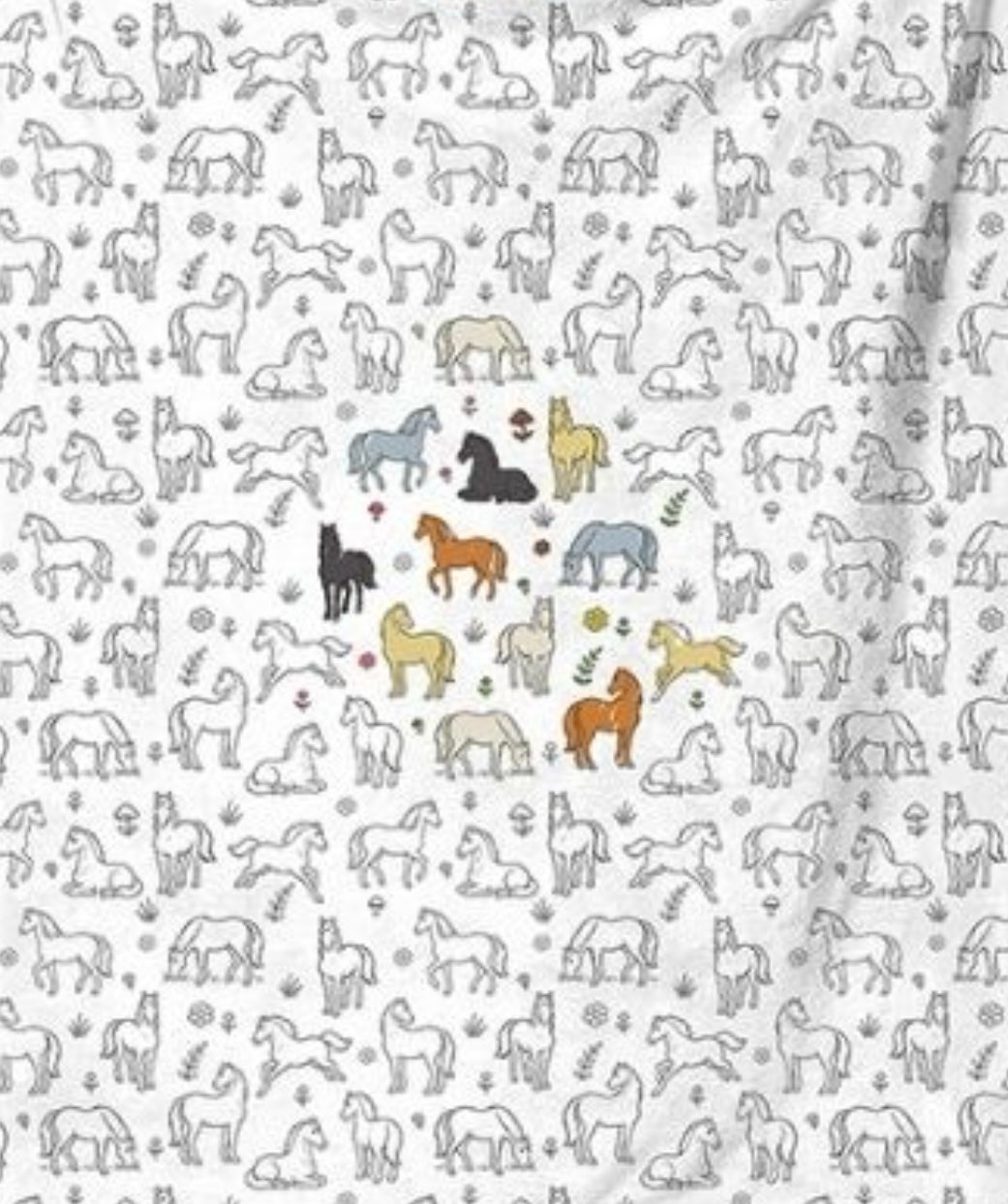 DIY Horse Throw Blanket 60" x 72" includes Fabric Markers