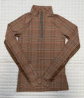 Ladies Dapple Bay Heirloom Glen Plaid 1/4 Zip Baselayer