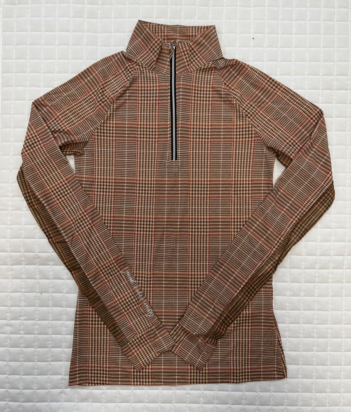Ladies Dapple Bay Heirloom Glen Plaid 1/4 Zip Baselayer