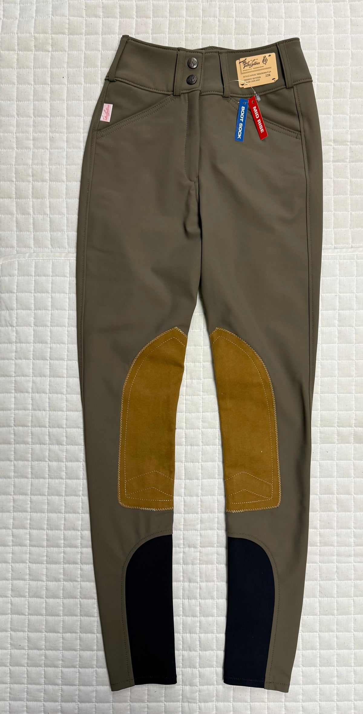 Ladies Tailored Sportsman Breeches Tech Light Mid Rise Dark Moss
