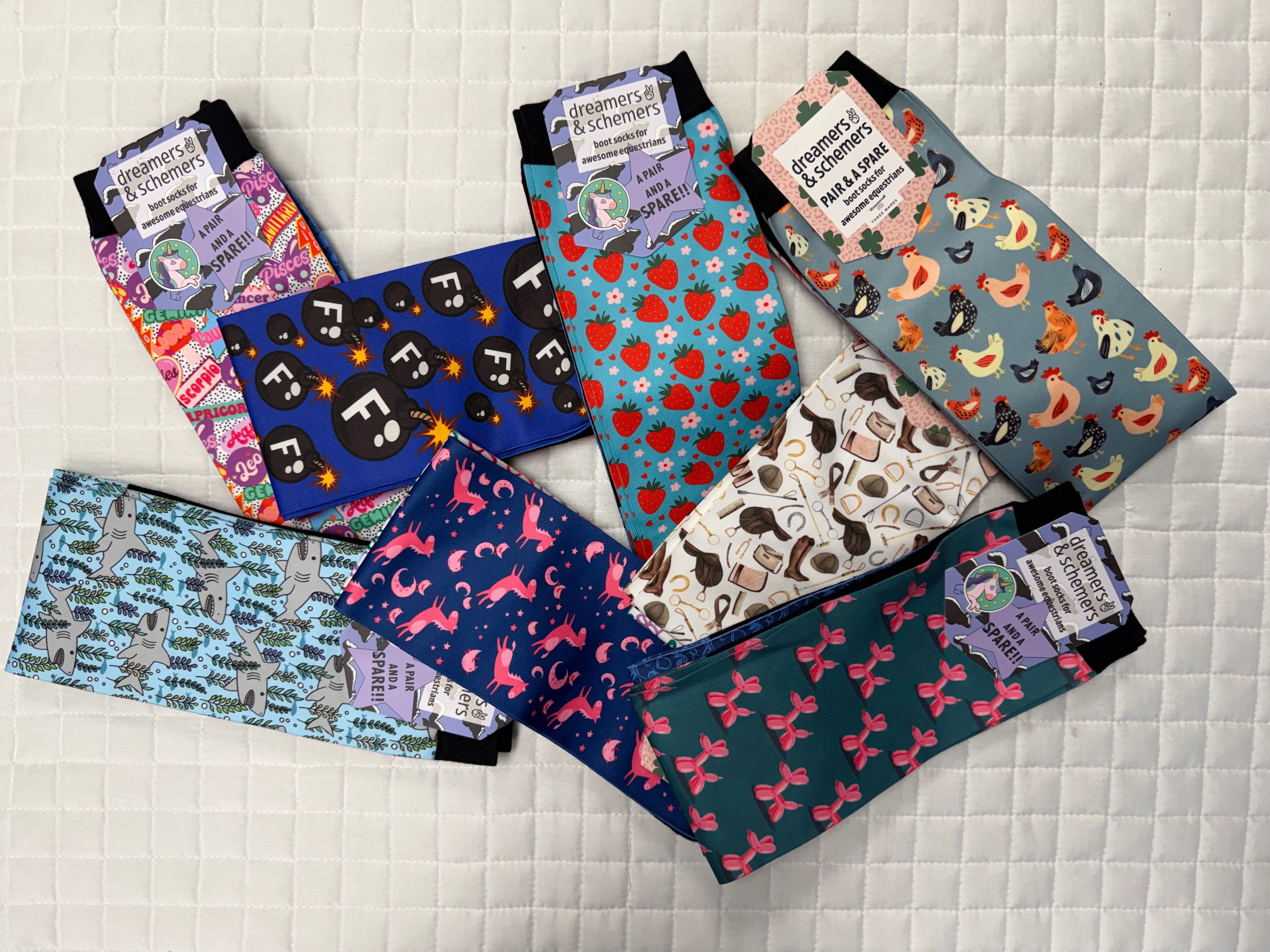 Dreamers & Schemers Pair & A Spare Boot Socks Group 2