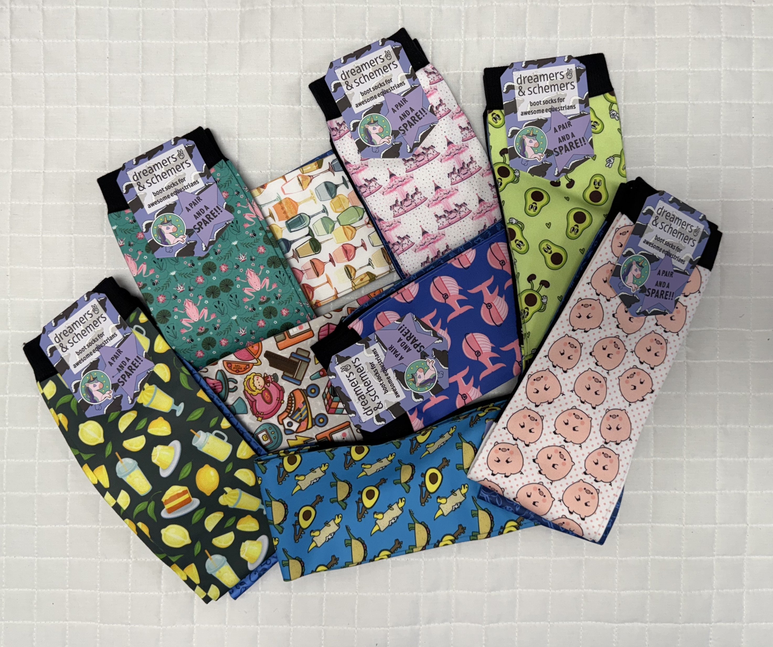 Dreamers & Schemers Pair & A Spare Boot Socks Group 3