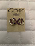Silver / Purple Horseshoe Earrings