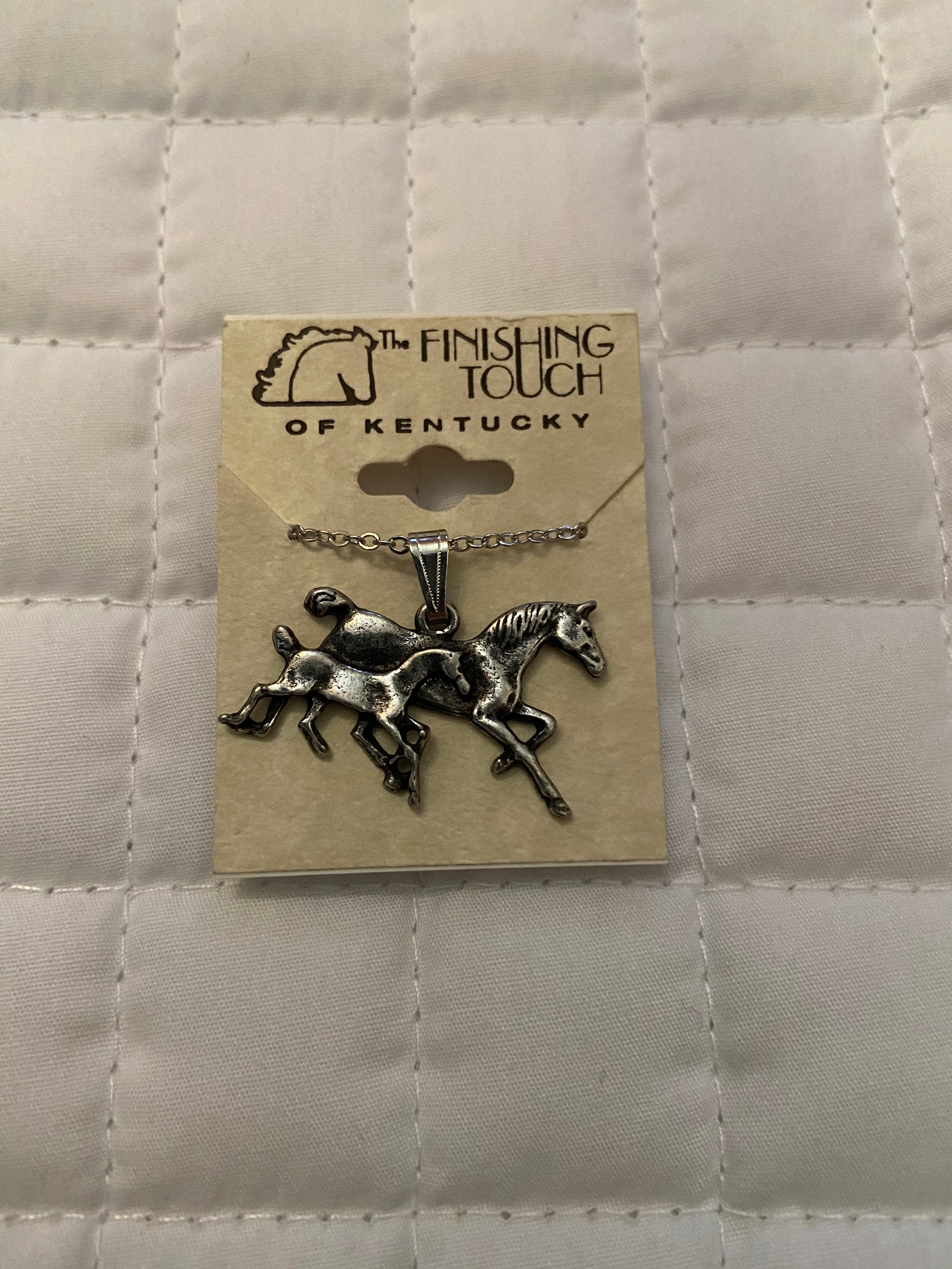 Silver Mare and Foal Necklace