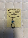Silver Horseshoe w Flower Necklace