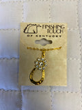 Gold Horseshoe w Flower Necklace