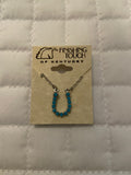 Silver Horseshoe Blue Necklace